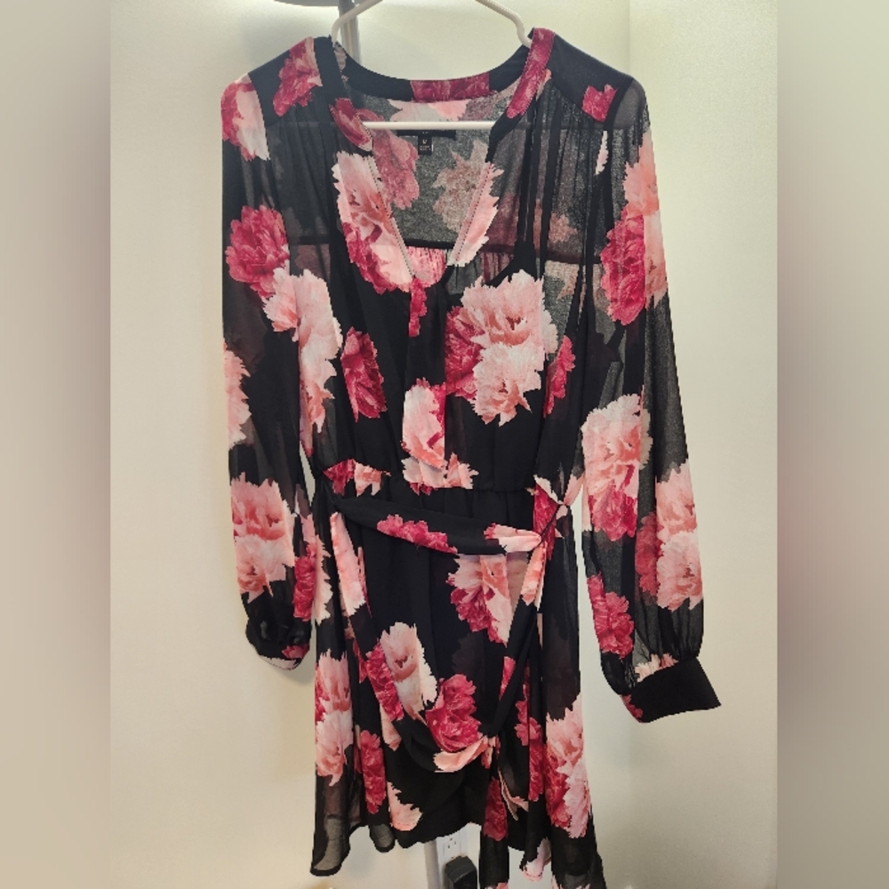 Banana Republic Petite Slip Dress with Rose Overlay medium
